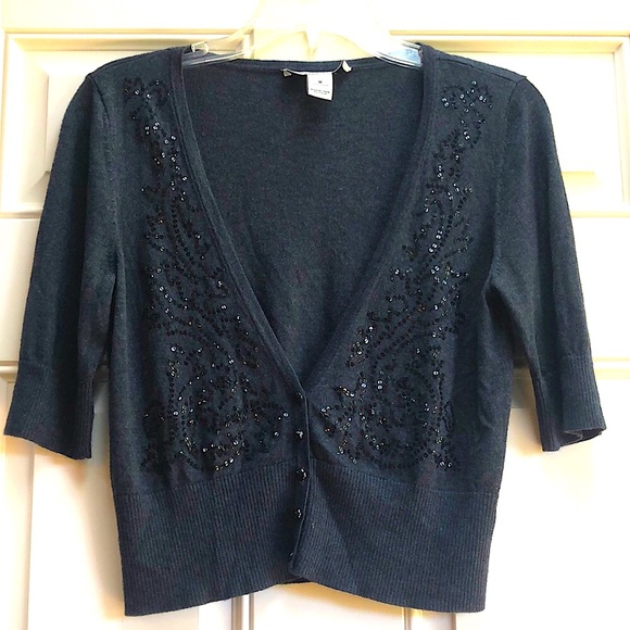 White House Black Market Sweaters - WHBM Silk Sequin Cardigan M
